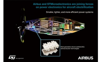 Airbus company and Italian semiconductor (ST) cooperate with R & D power electronic devices to help fly electricization